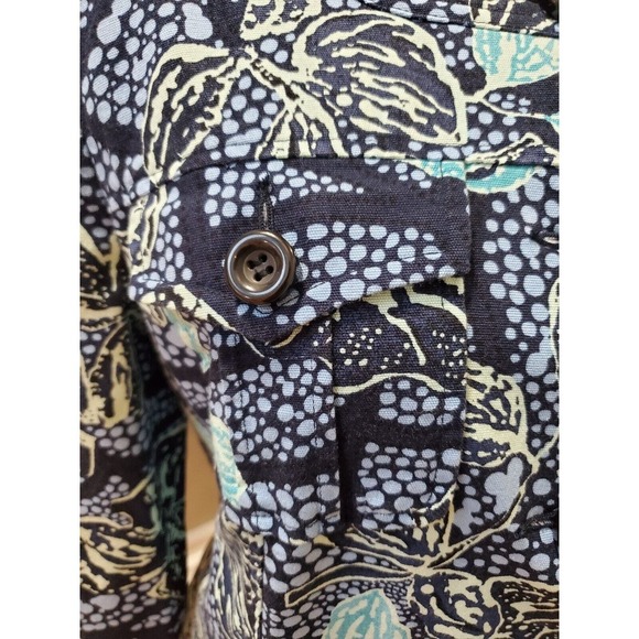 Character Club Womens Blue Floral Cotton Long Sleeve Button Down Jacket Sz Large - Picture 4 of 11